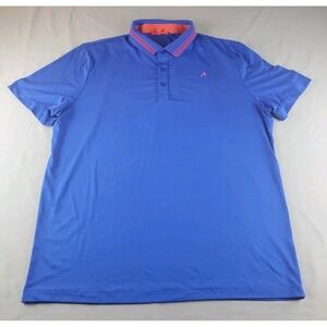 Redvanly Polo Shirt Men Extra Large XL Blue Performance Golf Wicking Casual Logo